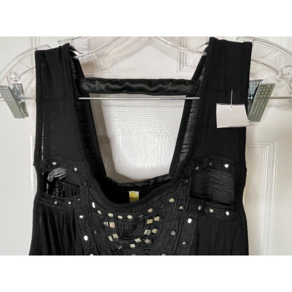 Free People Embellished Mirror Jeweled Jewel Ornate Exotic Blouse Top NWT - Picture 5 of 16